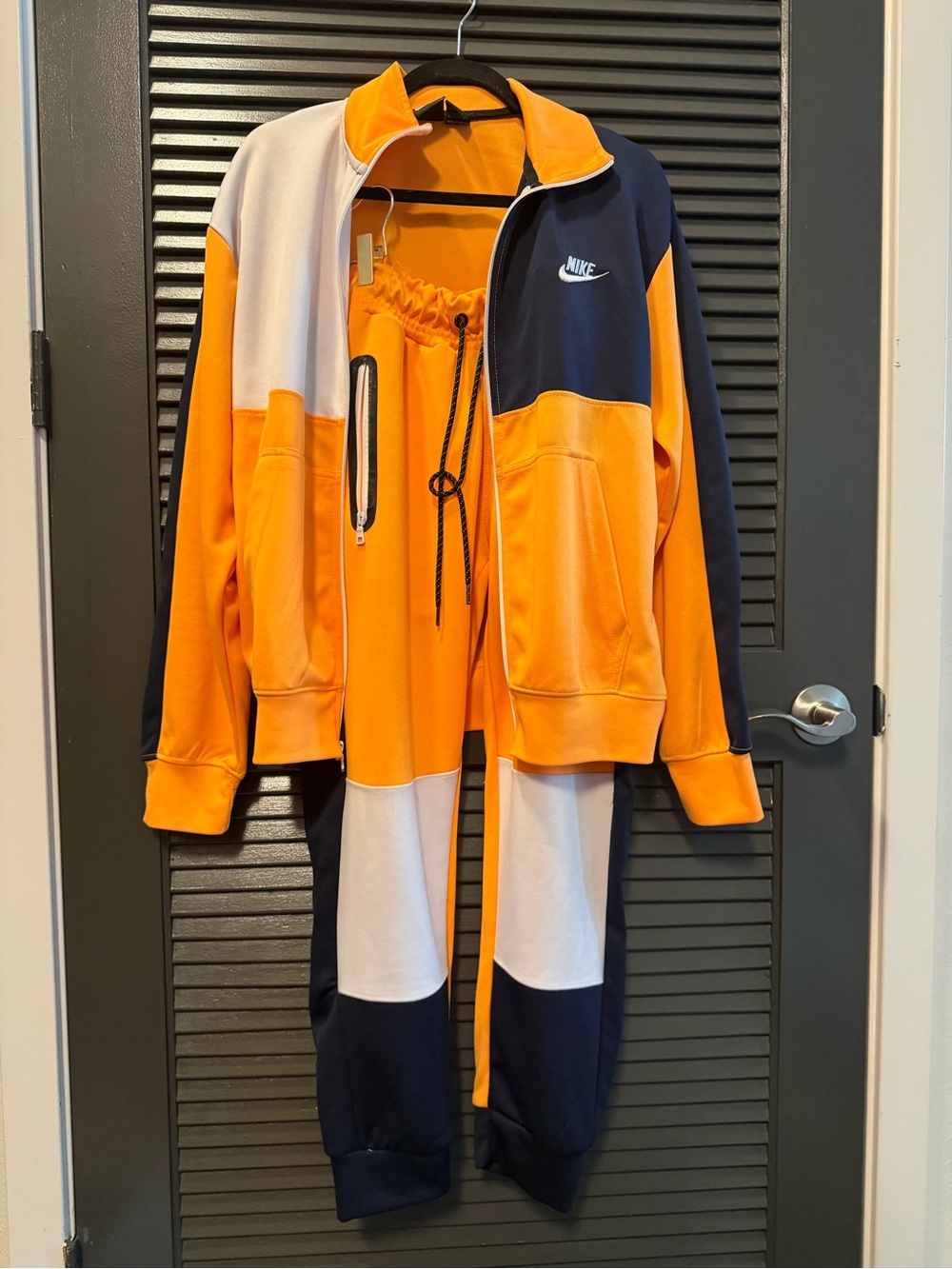 Nike Orange Navy White Colorblock Track Jacket & Joggers  runs big like medium